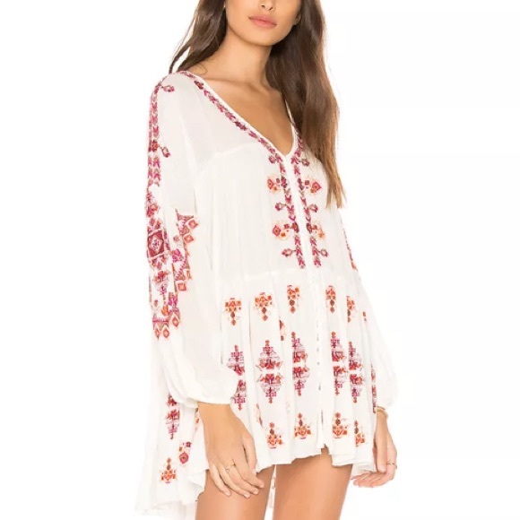 Free People Dresses & Skirts - Free People Arianna Embroidered Mini Tunic Dress
